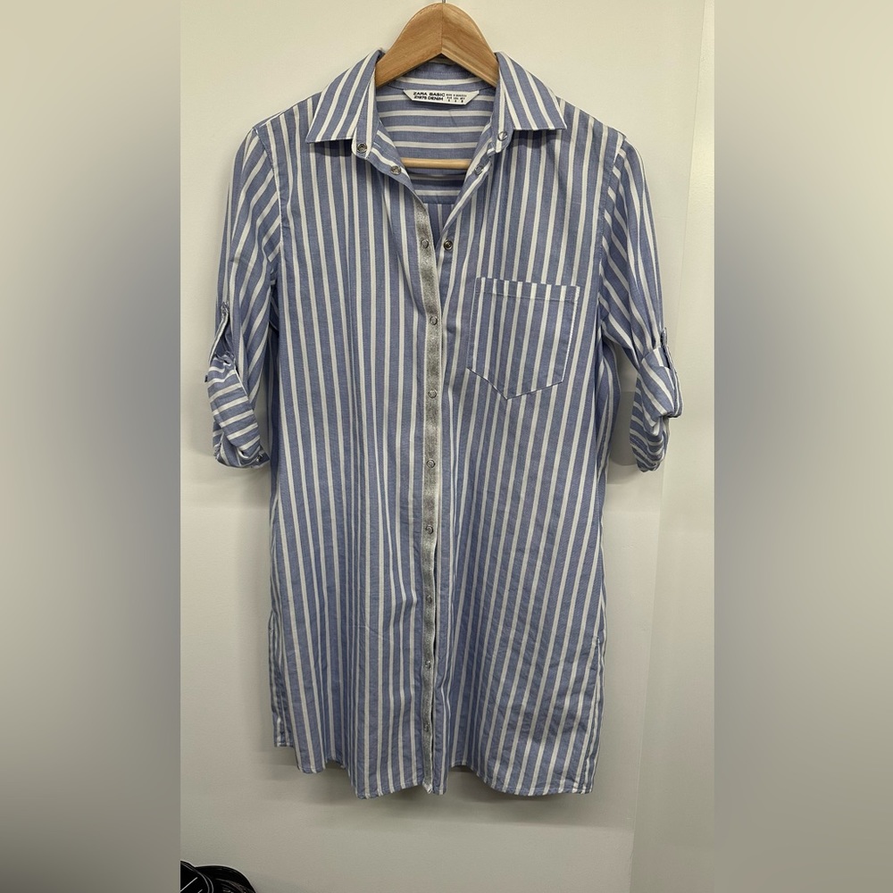 Zara long button down shirt